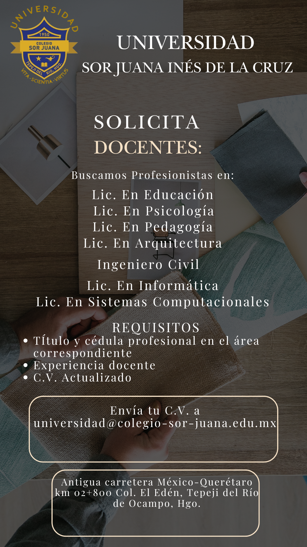 Convocatoria Docentes Universidad Sor Juana Inés de la Cruz